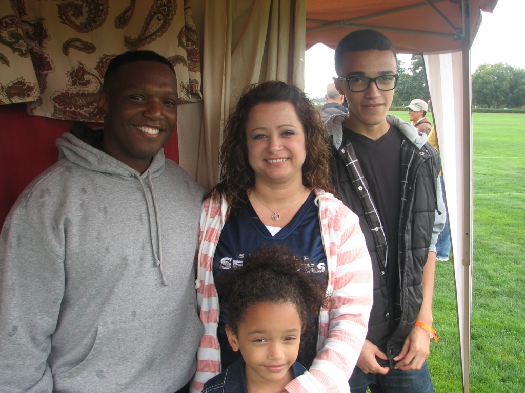 Mike Williams with his wife and family.